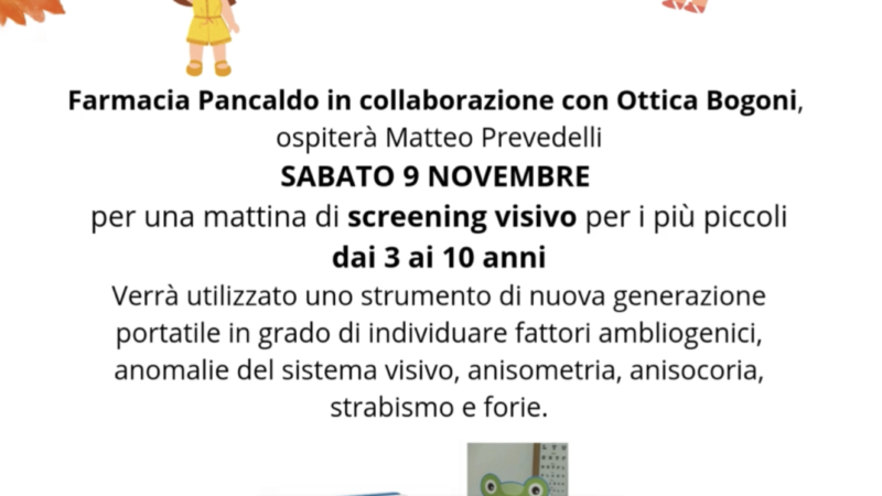 Screening visivo per i bambini della scuola materna ed elementare